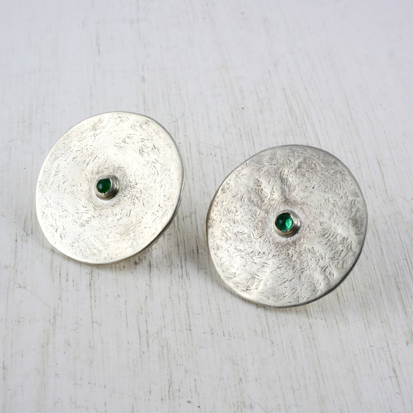 BOUCLES D'OREILLES PALENQUE - Argent 925 et Emeraude