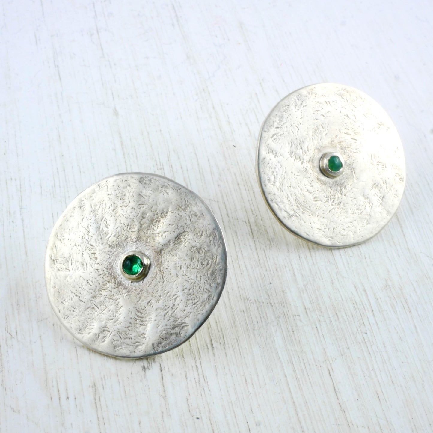 BOUCLES D'OREILLES PALENQUE - Argent 925 et Emeraude