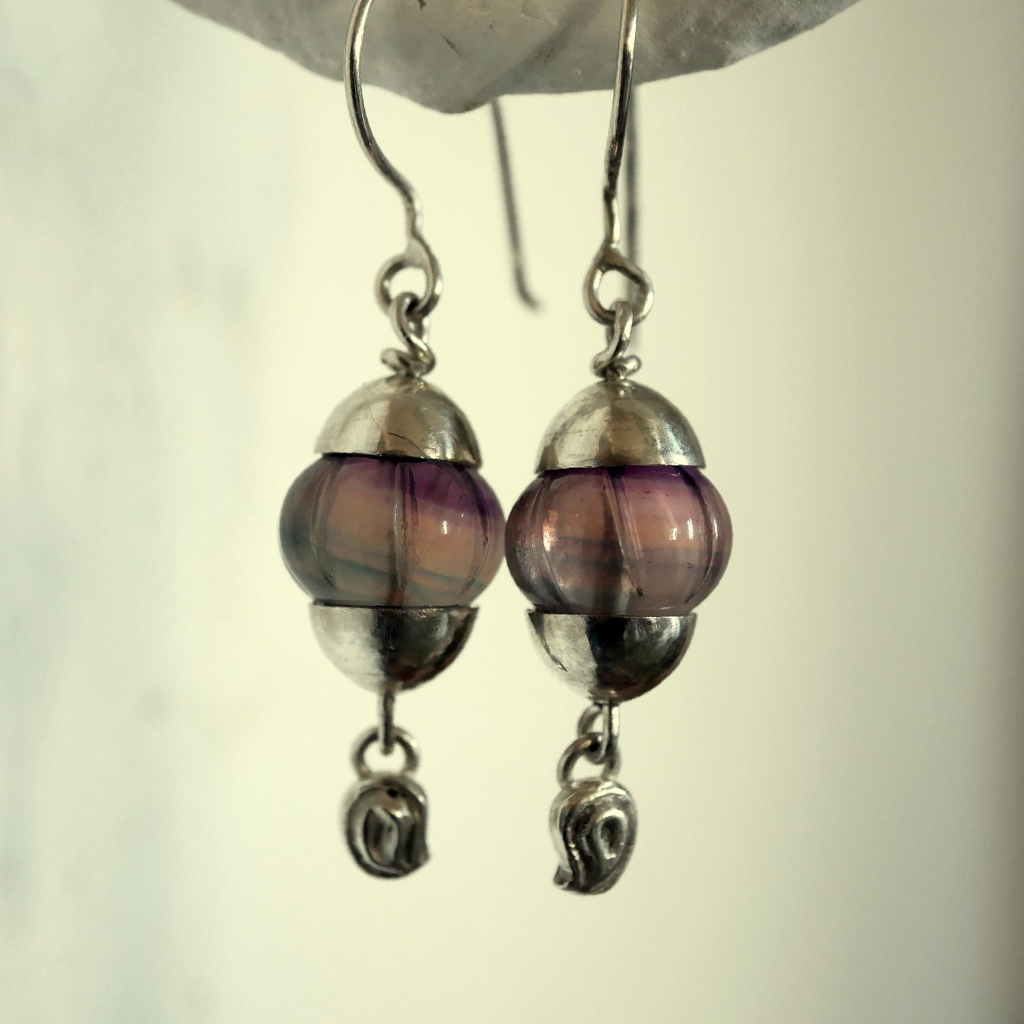 BOUCLES D'OREILLES BABUR - Argent 925 & Fluorites