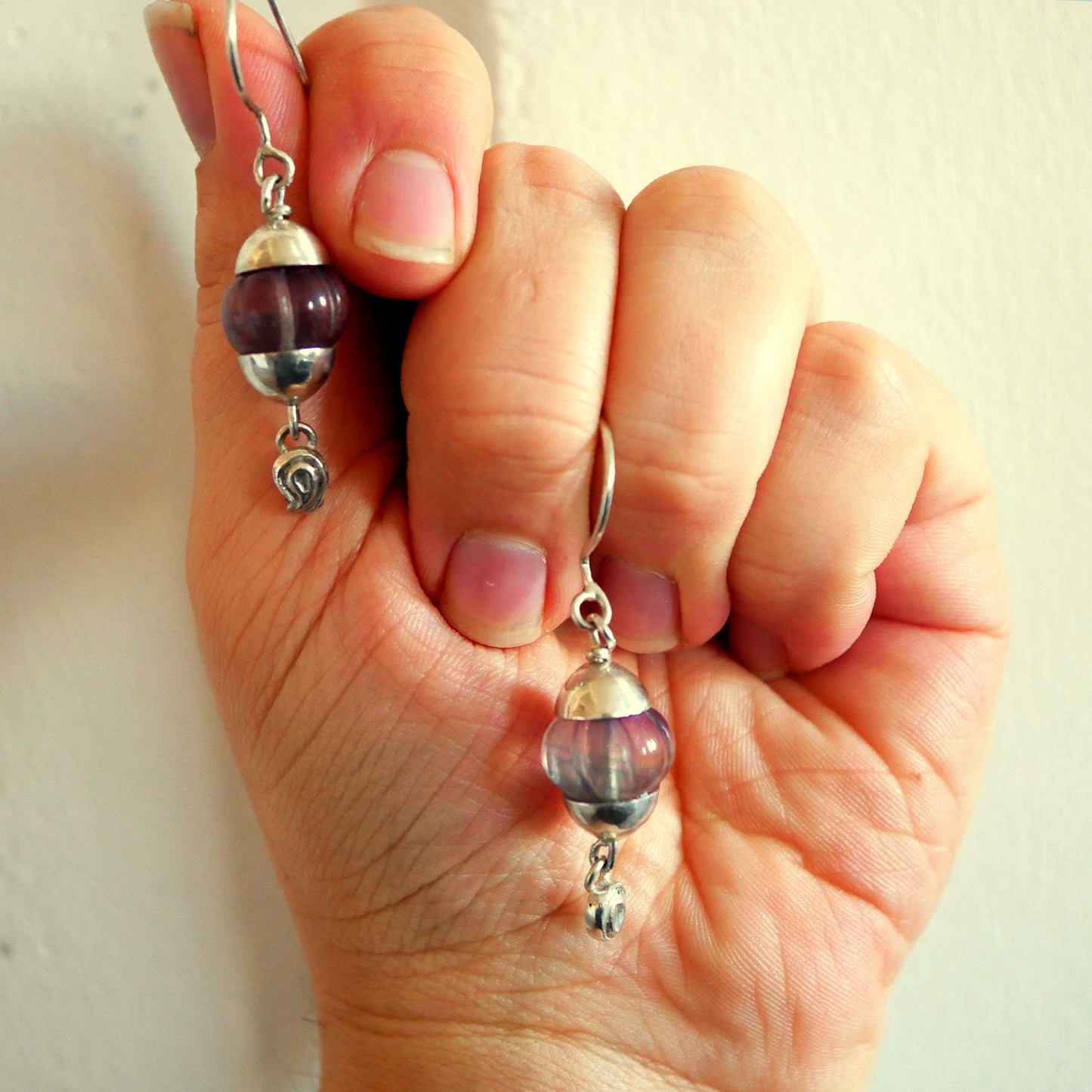 BOUCLES D'OREILLES BABUR - Argent 925 & Fluorites