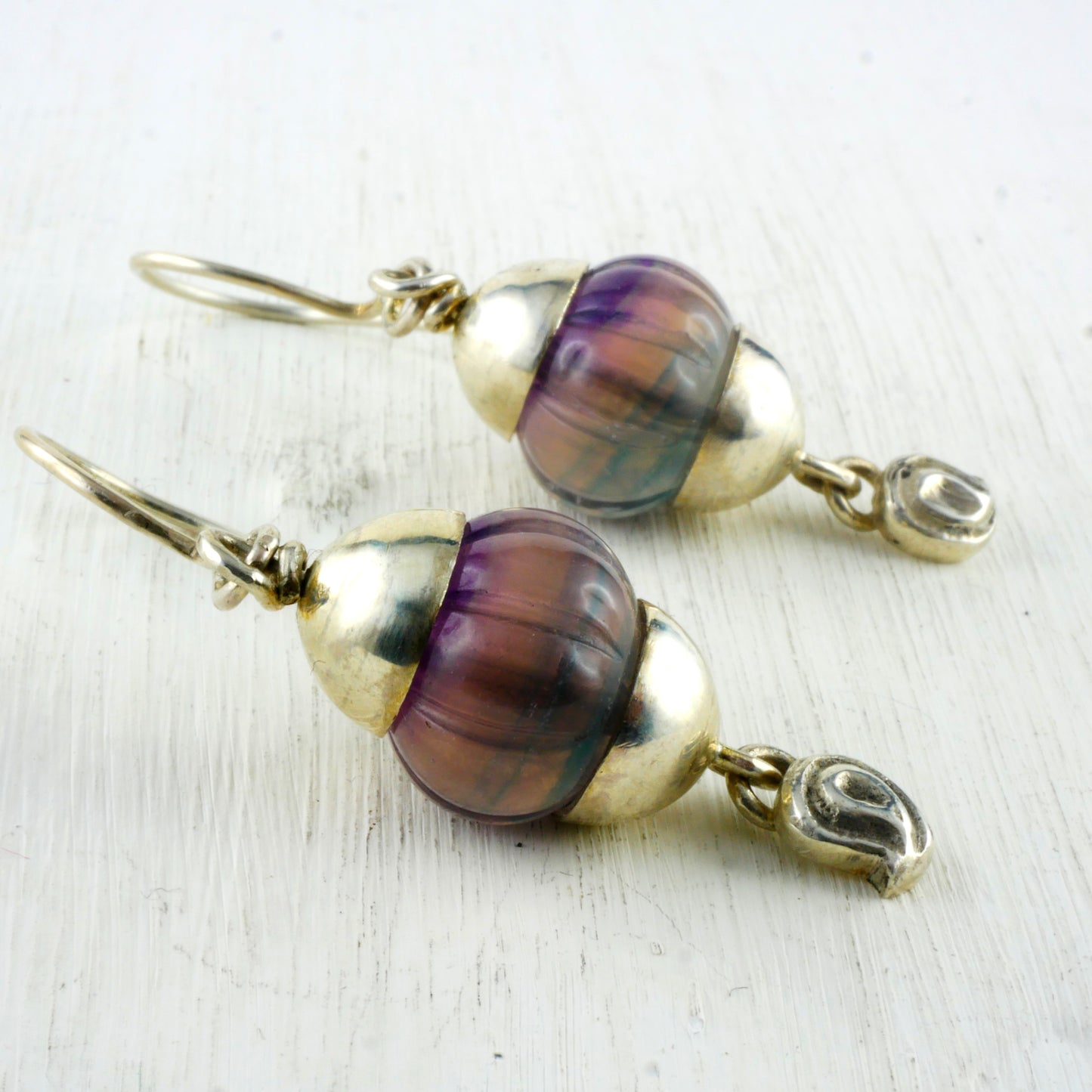 BOUCLES D'OREILLES BABUR - Argent 925 & Fluorites
