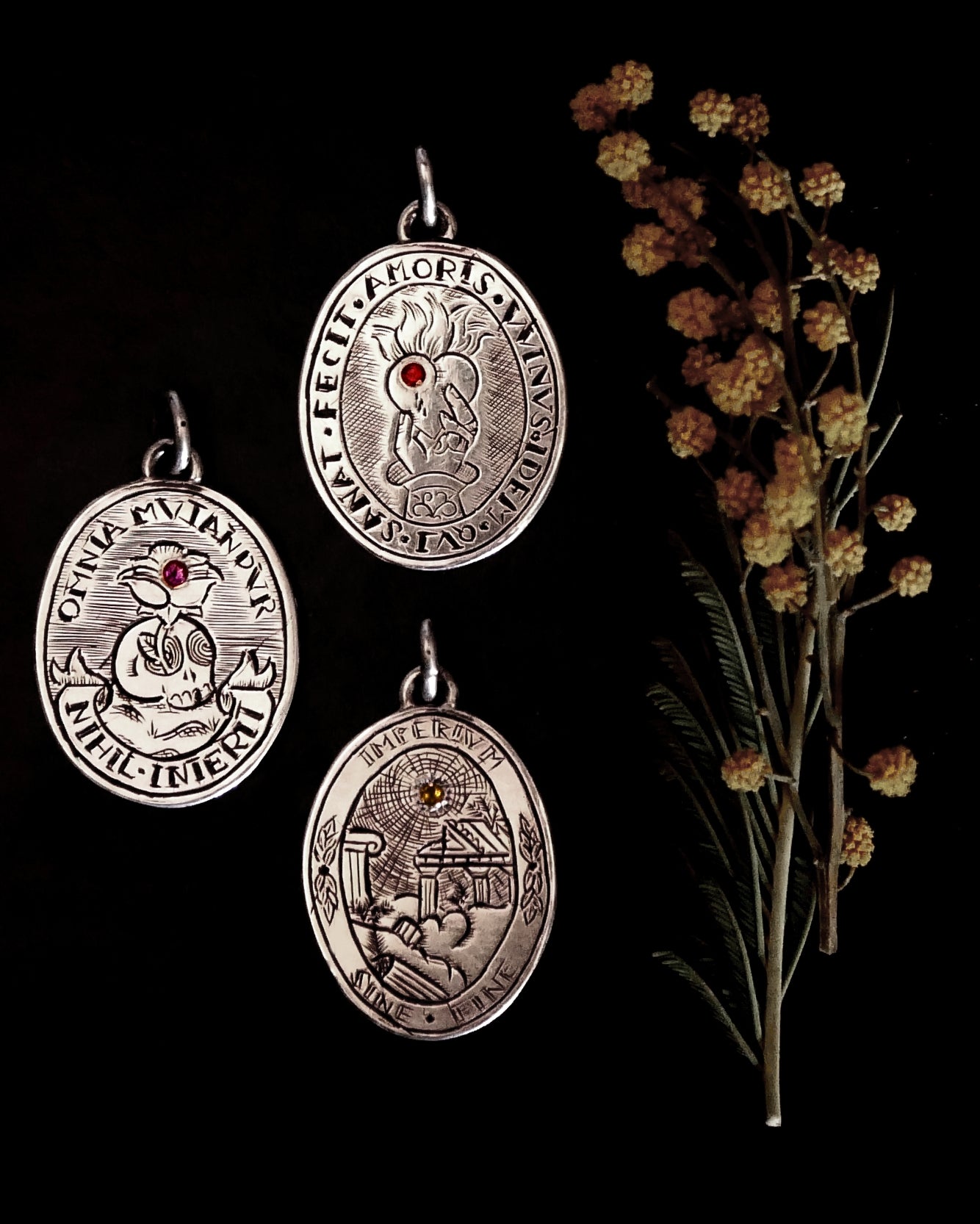 MEDAILLON AMORIS - Argent 925, Grenat