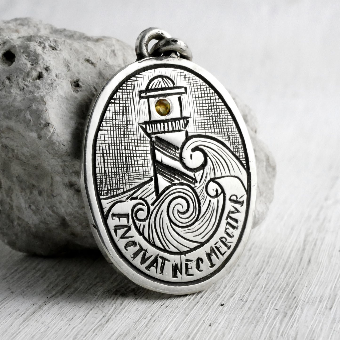 MEDAILLON FLUCTUAT - Argent 925, Citrine