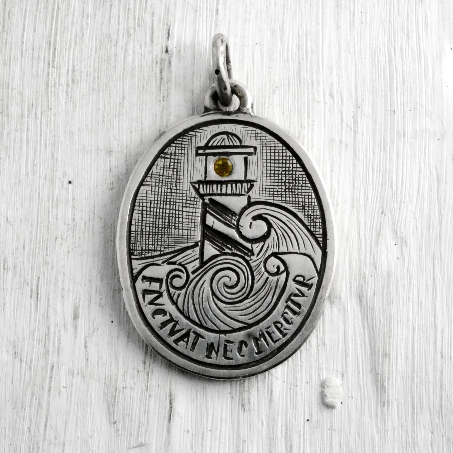 MEDAILLON FLUCTUAT - Argent 925, Citrine