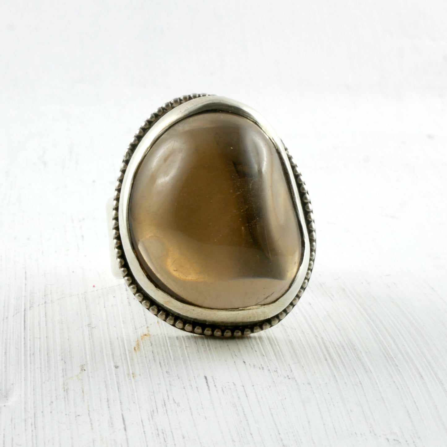 BAGUE ARAKAN - Argent & Quartz fumé Thalisman