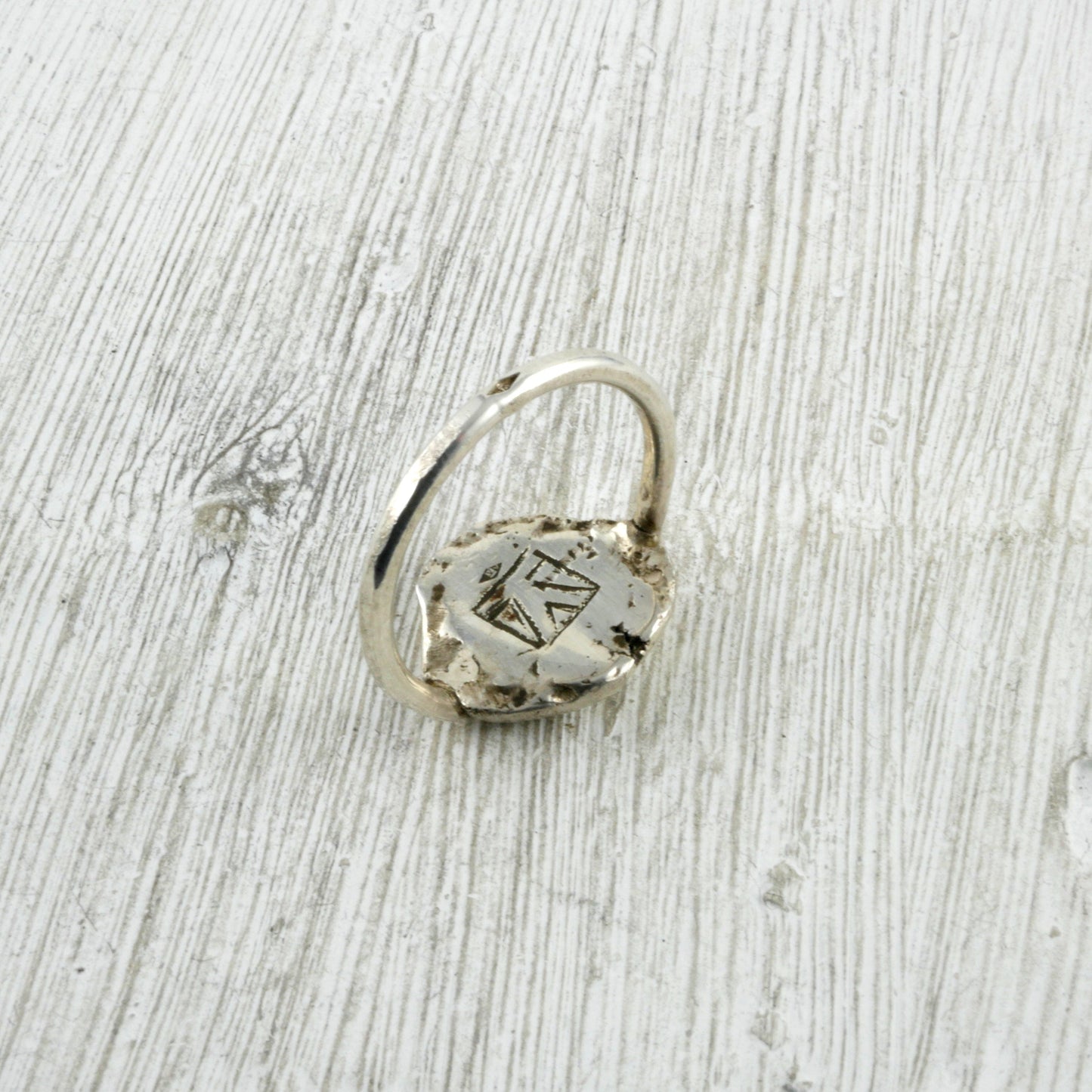 bague brut en Argent 925, Cristal de Roche & feuille d'Or arrière Thalisman