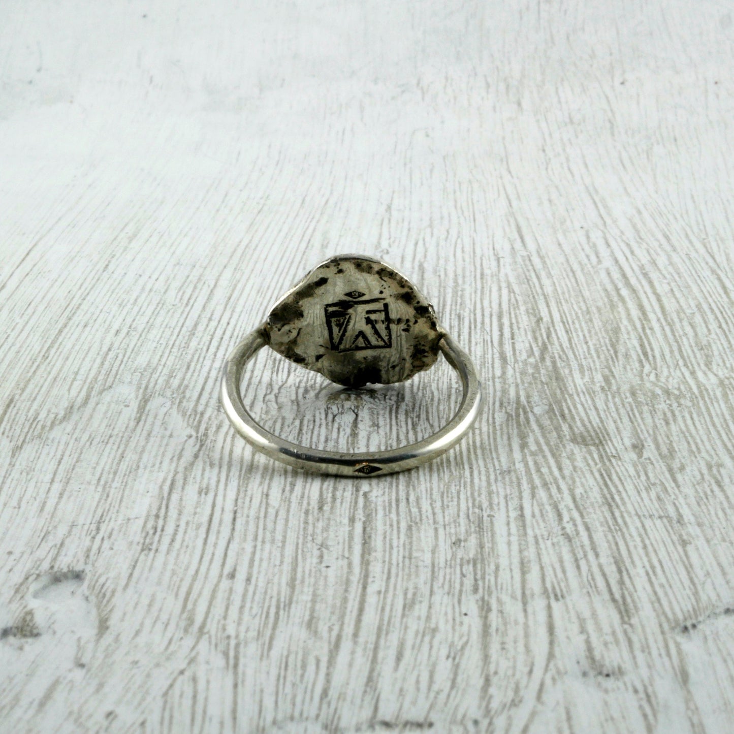 bague brut en Argent 925, Cristal de Roche & feuille d'Or arrière Thalisman