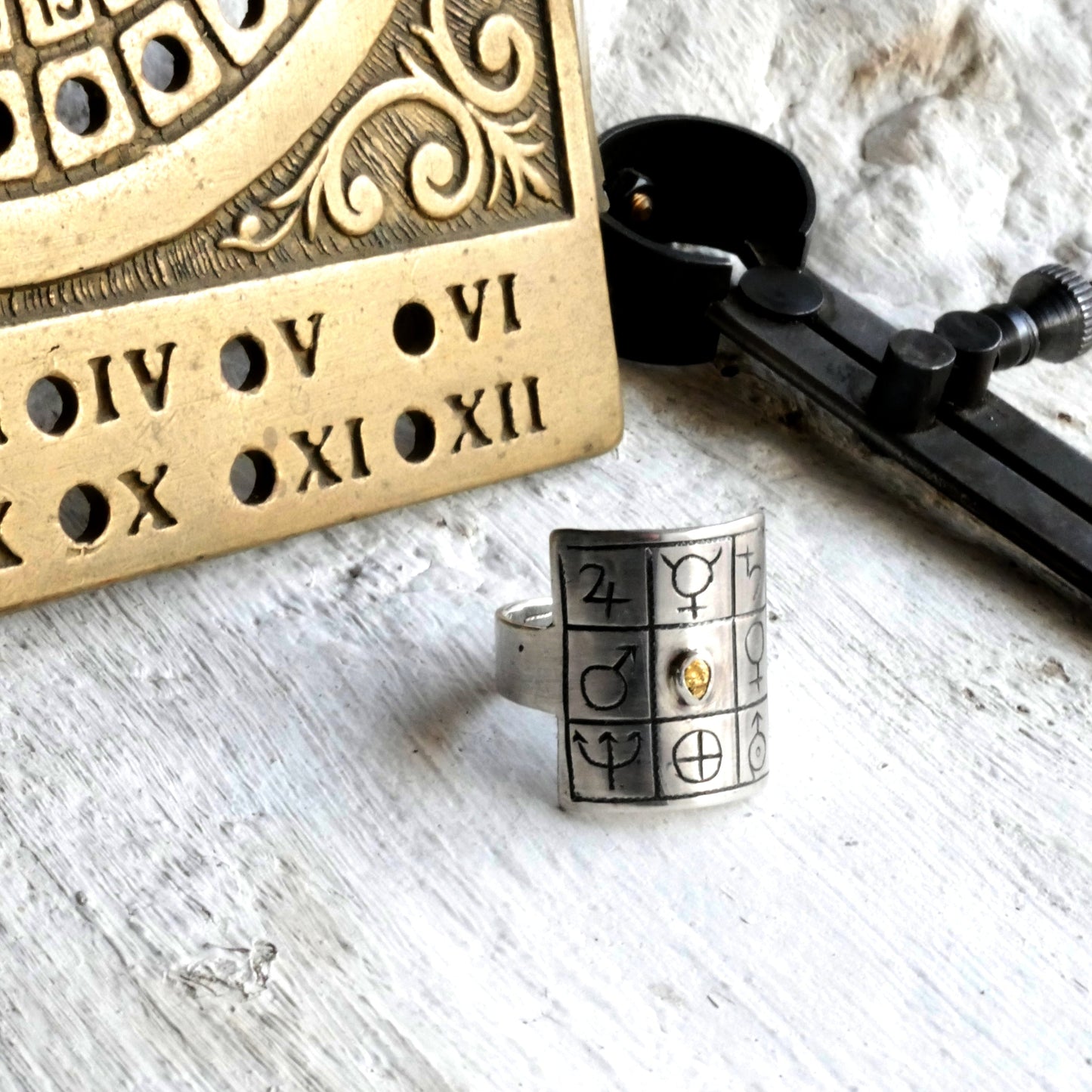 BAGUE PROCLUS - Argent et Pépite d'Or Thalisman