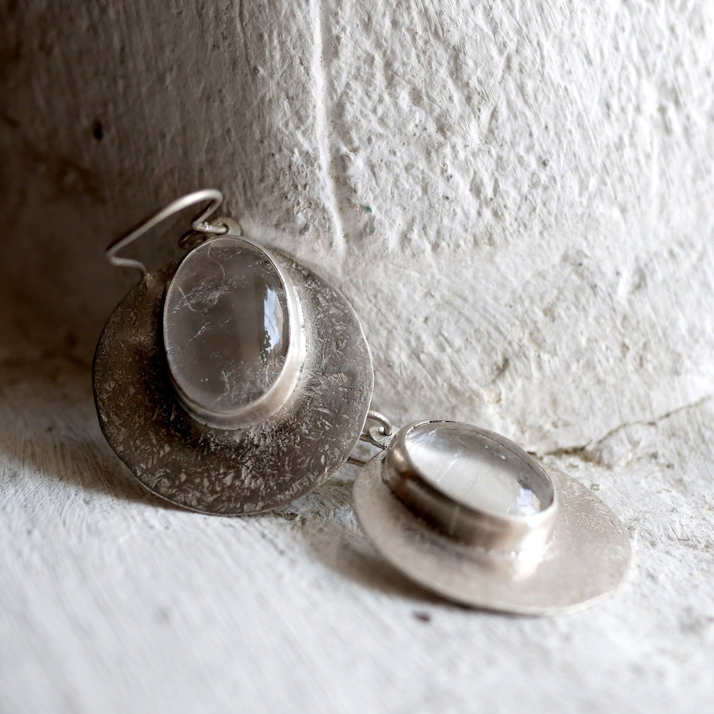BOUCLES D'OREILLES SELENE - Argent 925 & Cristal de Roche Thalisman