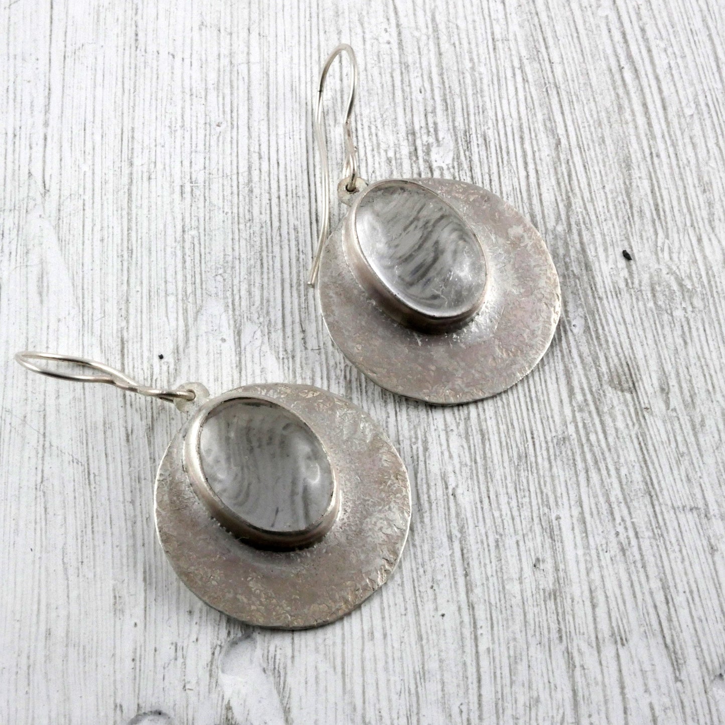 BOUCLES D'OREILLES SELENE - Argent 925 & Cristal de Roche Thalisman