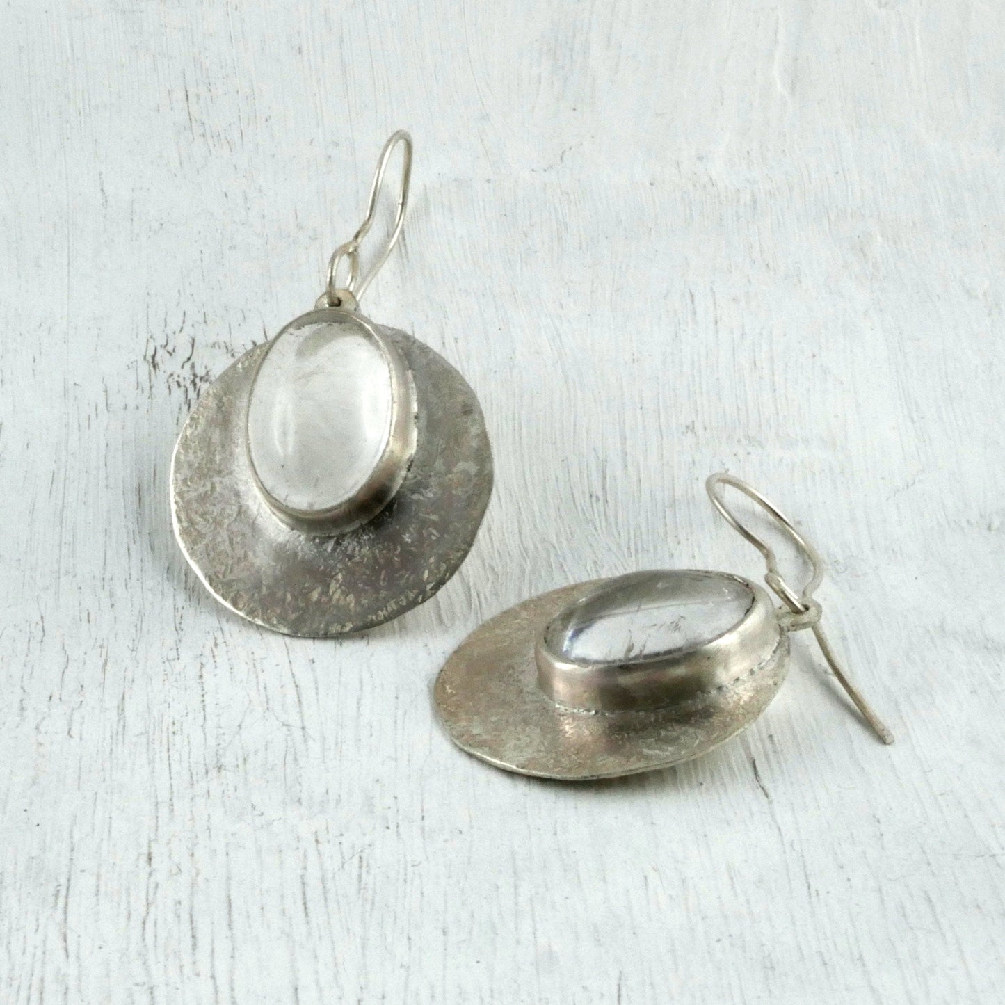 BOUCLES D'OREILLES SELENE - Argent 925 & Cristal de Roche Thalisman