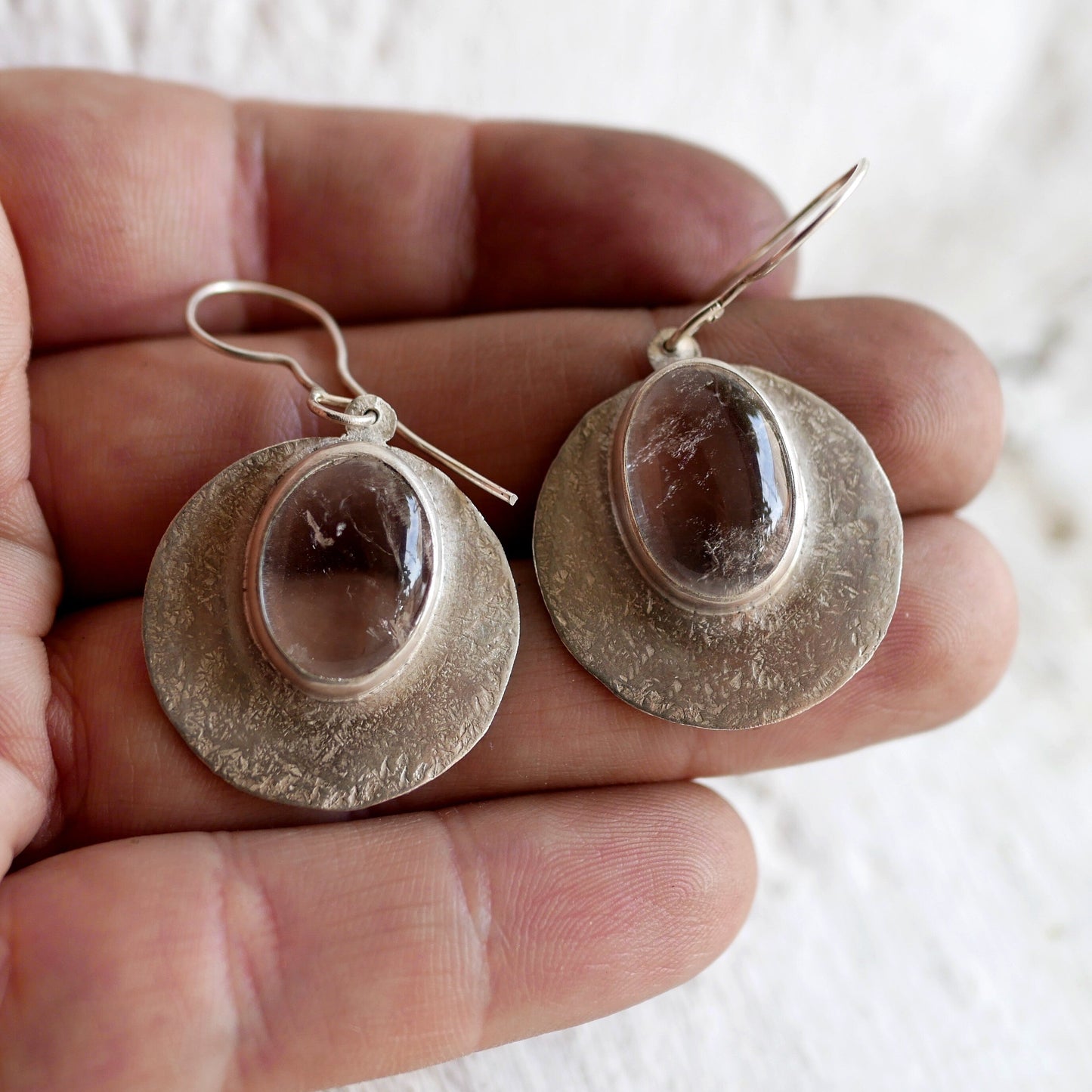 BOUCLES D'OREILLES SELENE - Argent 925 & Cristal de Roche Thalisman
