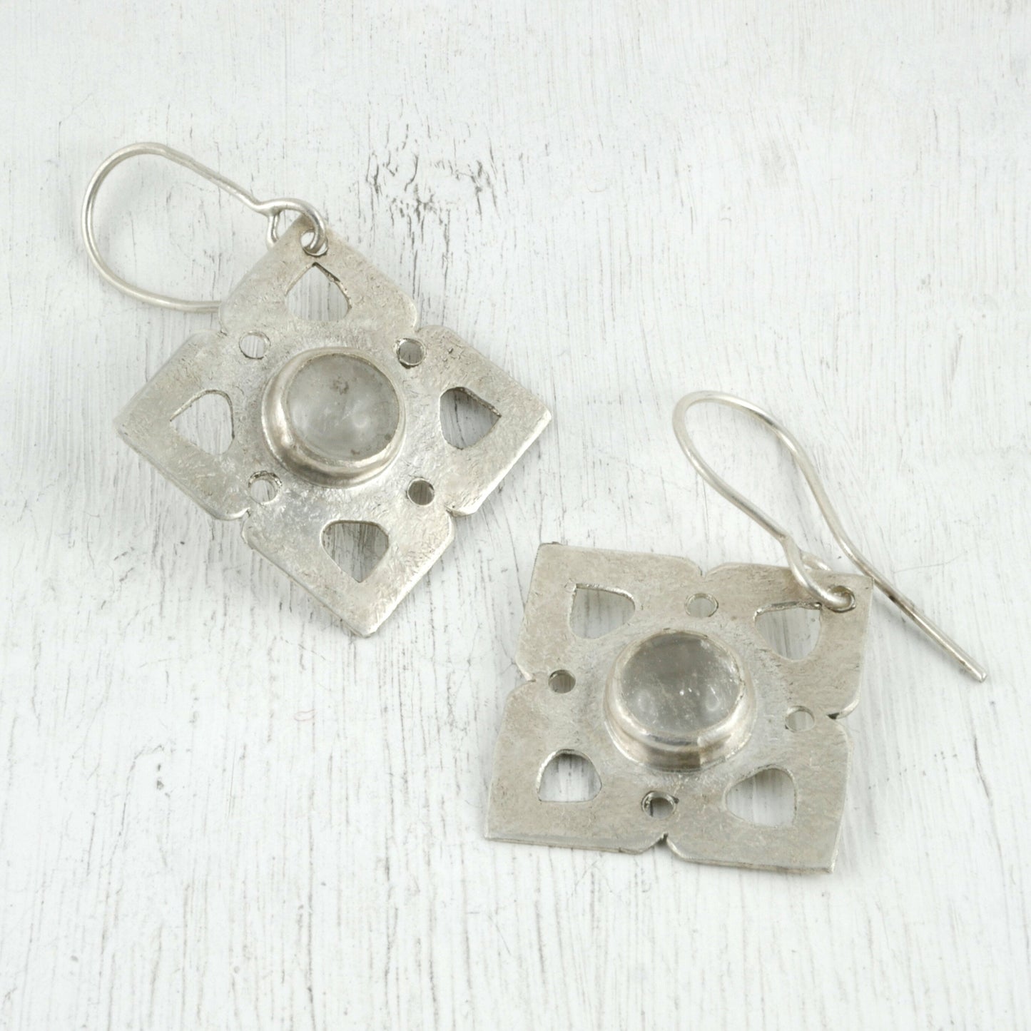 BOUCLES D'OREILLLES EOS - Argent 925 & Cristal de Roche Thalisman