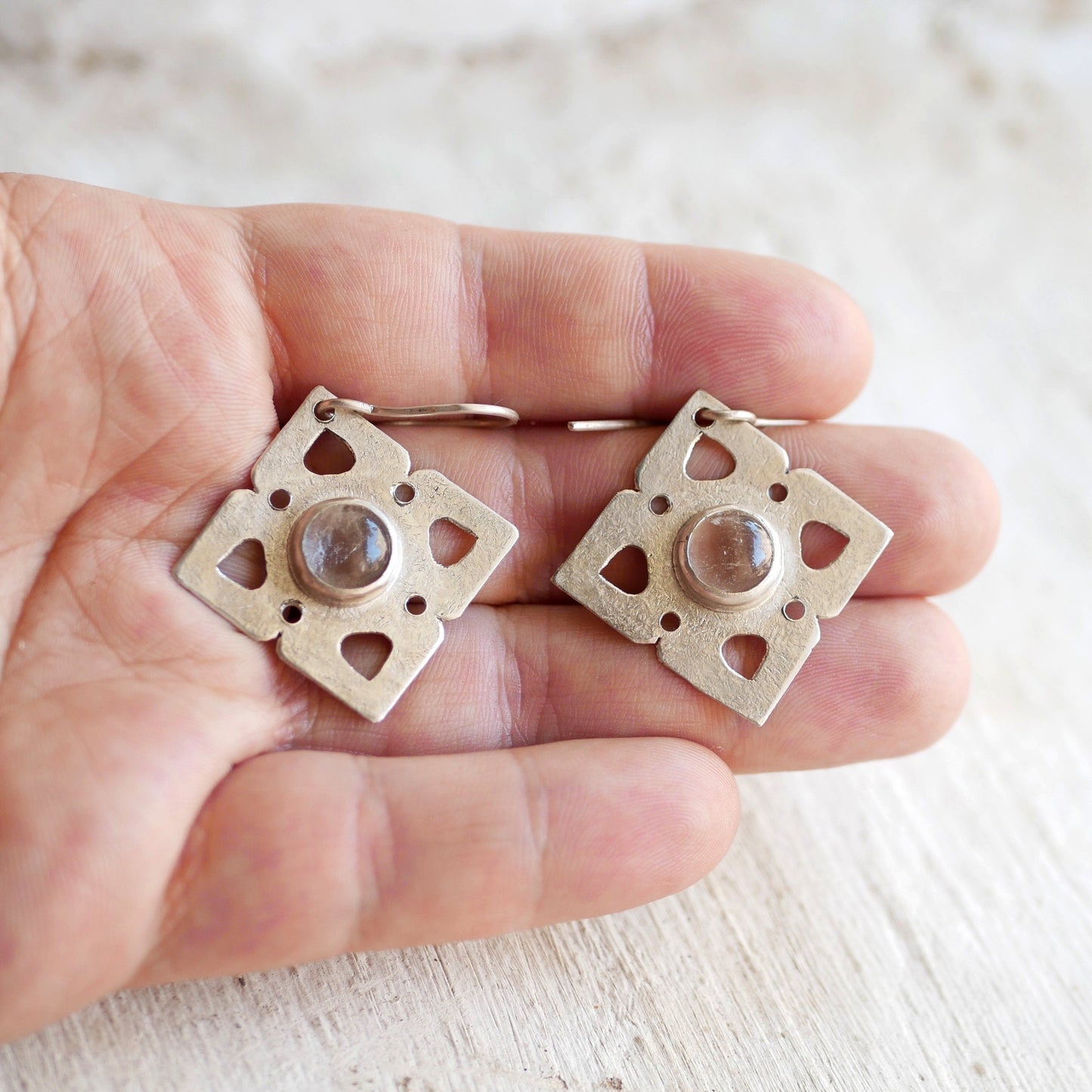 BOUCLES D'OREILLLES EOS - Argent 925 & Cristal de Roche Thalisman