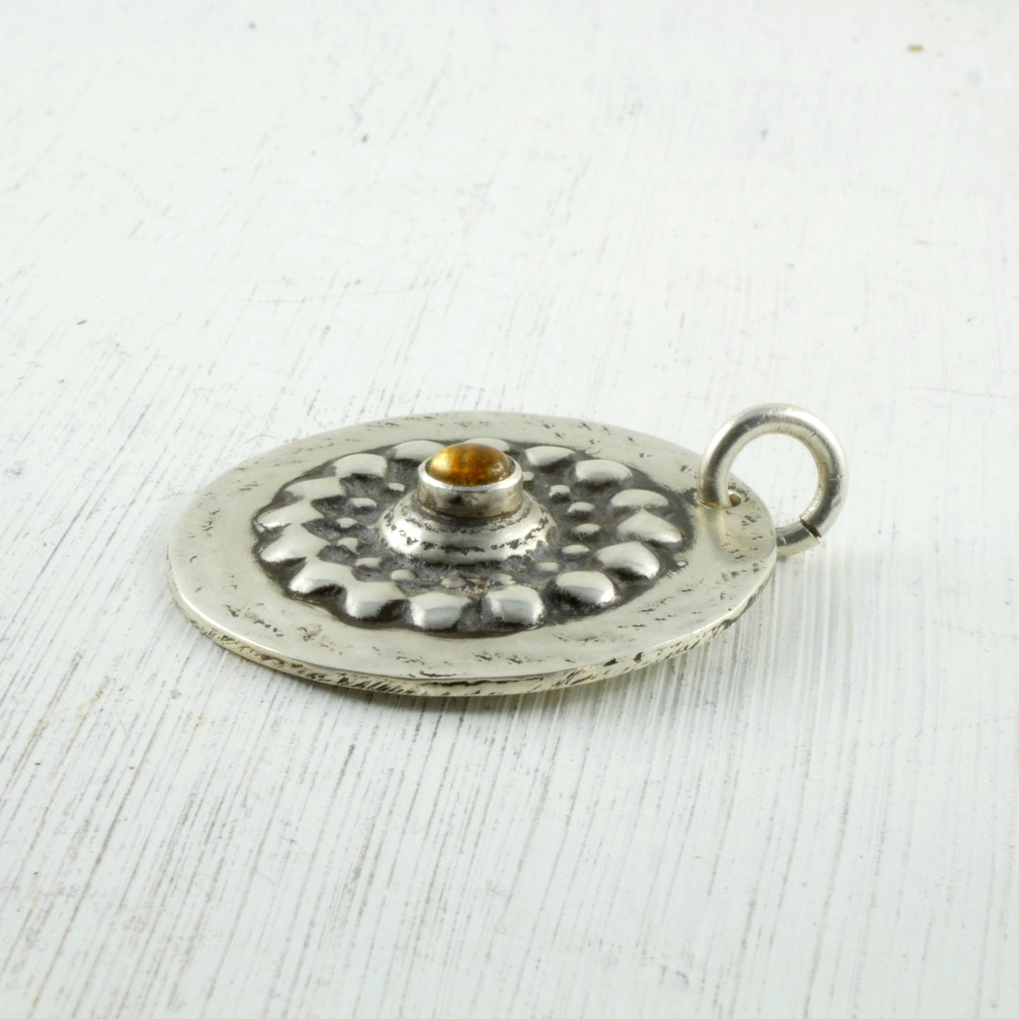 PENDENTIF AIGIS - Argent 925, Cristal & feuille d'or Thalisman