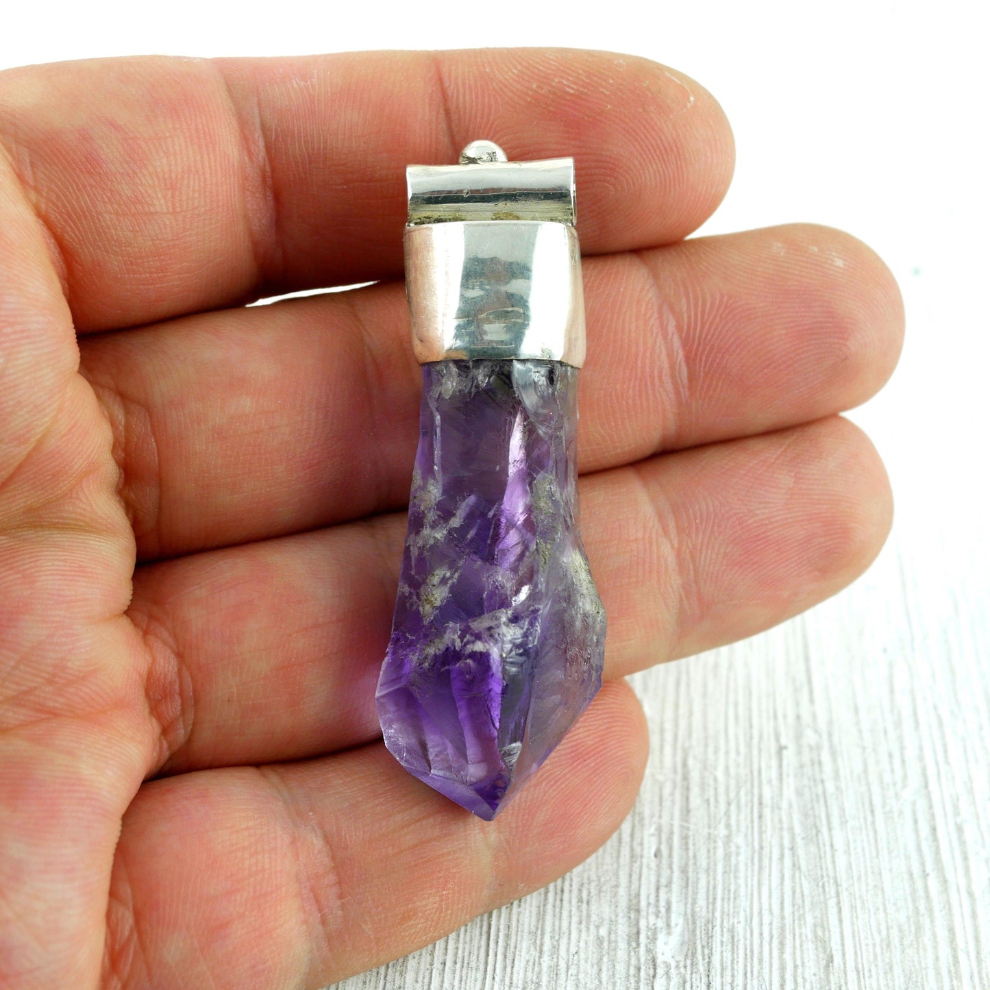 PENDENTIF ALTAÏ : Argent & Améthyste Thalisman