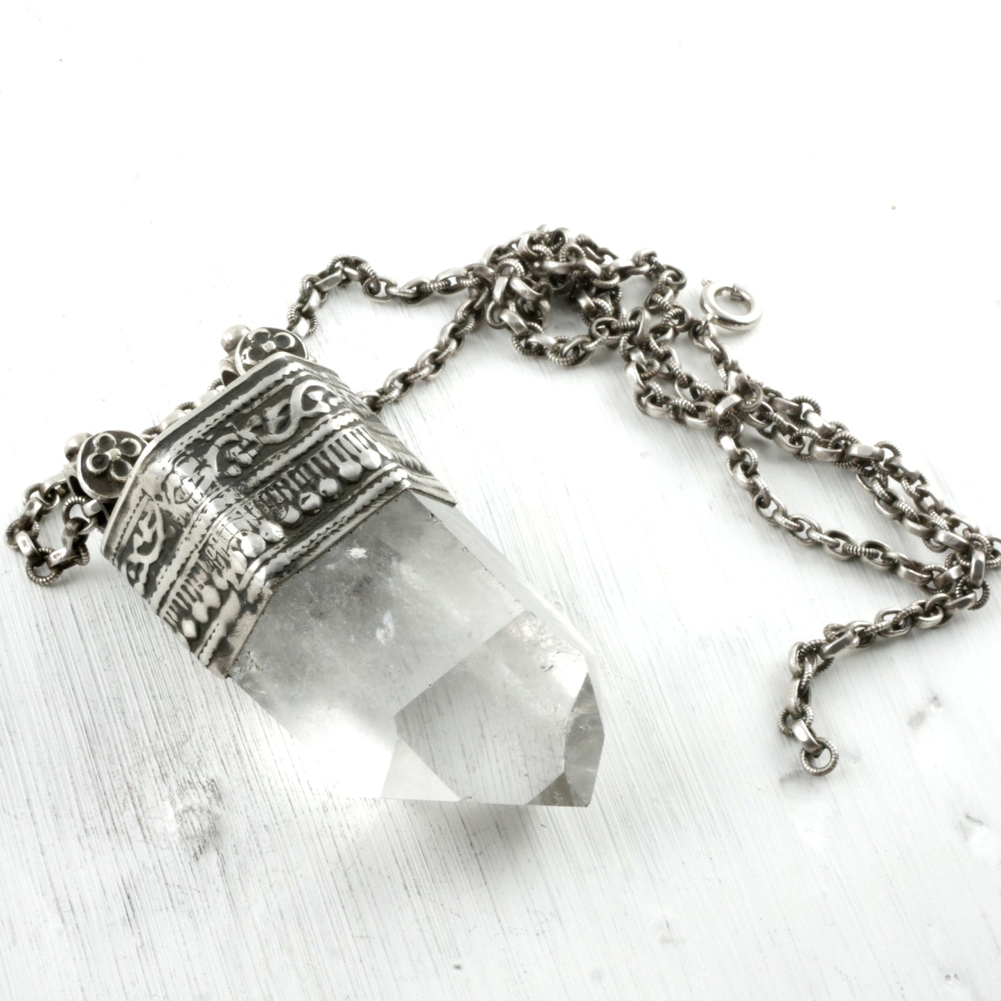PENDENTIF KAILASA - Argent & Cristal de Roche Thalisman