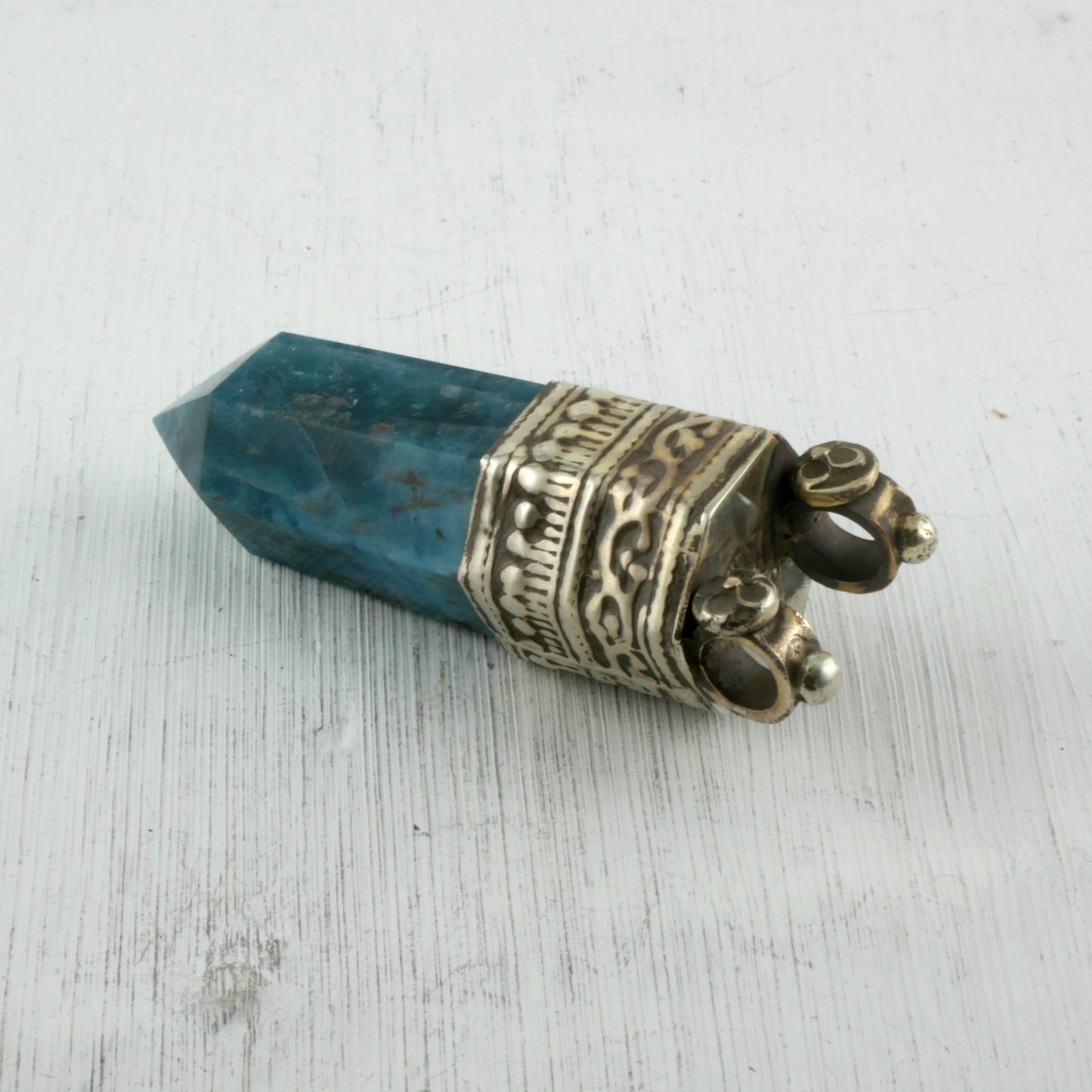 PENDENTIF KARAKORUM - Argent & Apatite Thalisman