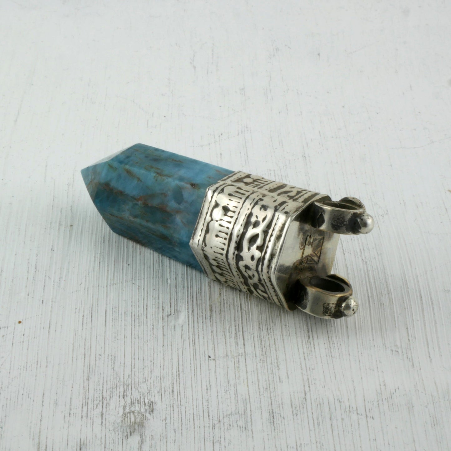 PENDENTIF KARAKORUM - Argent & Apatite Thalisman