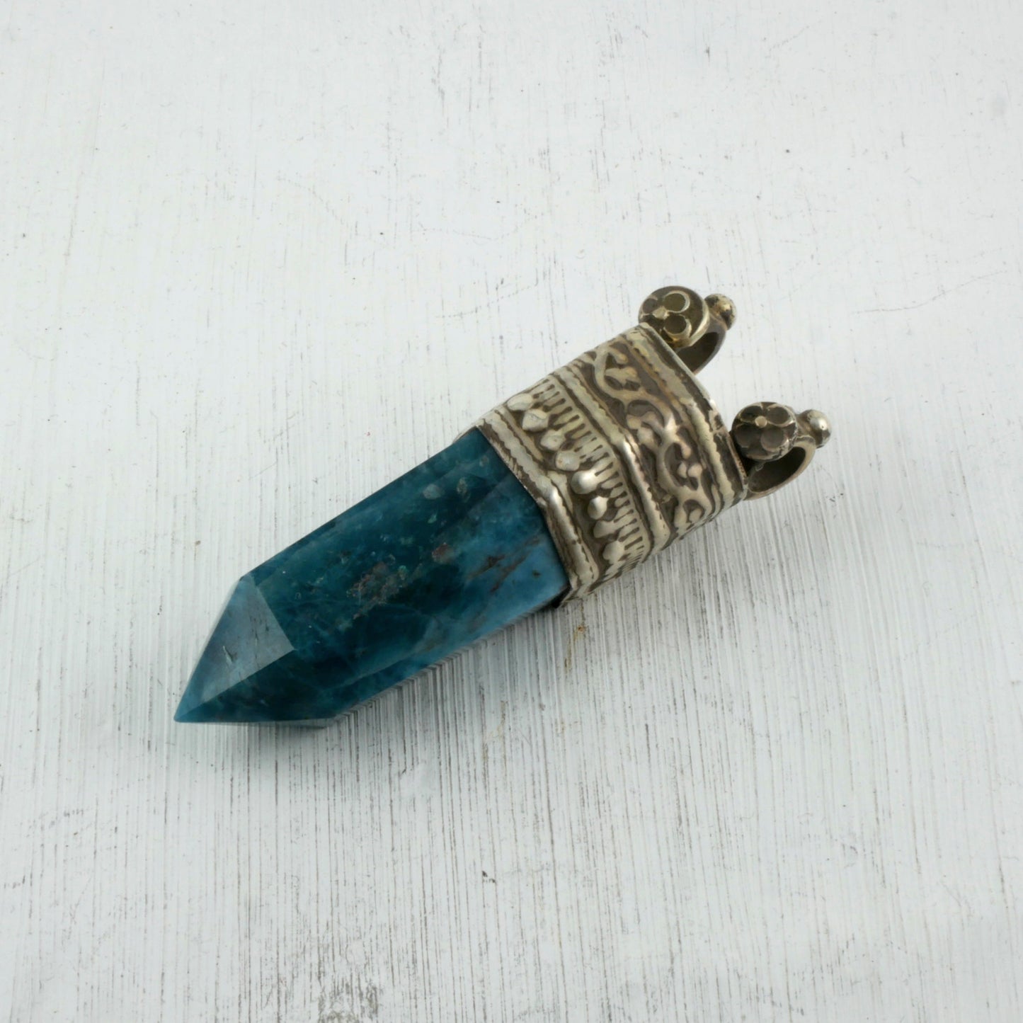 PENDENTIF KARAKORUM - Argent & Apatite Thalisman