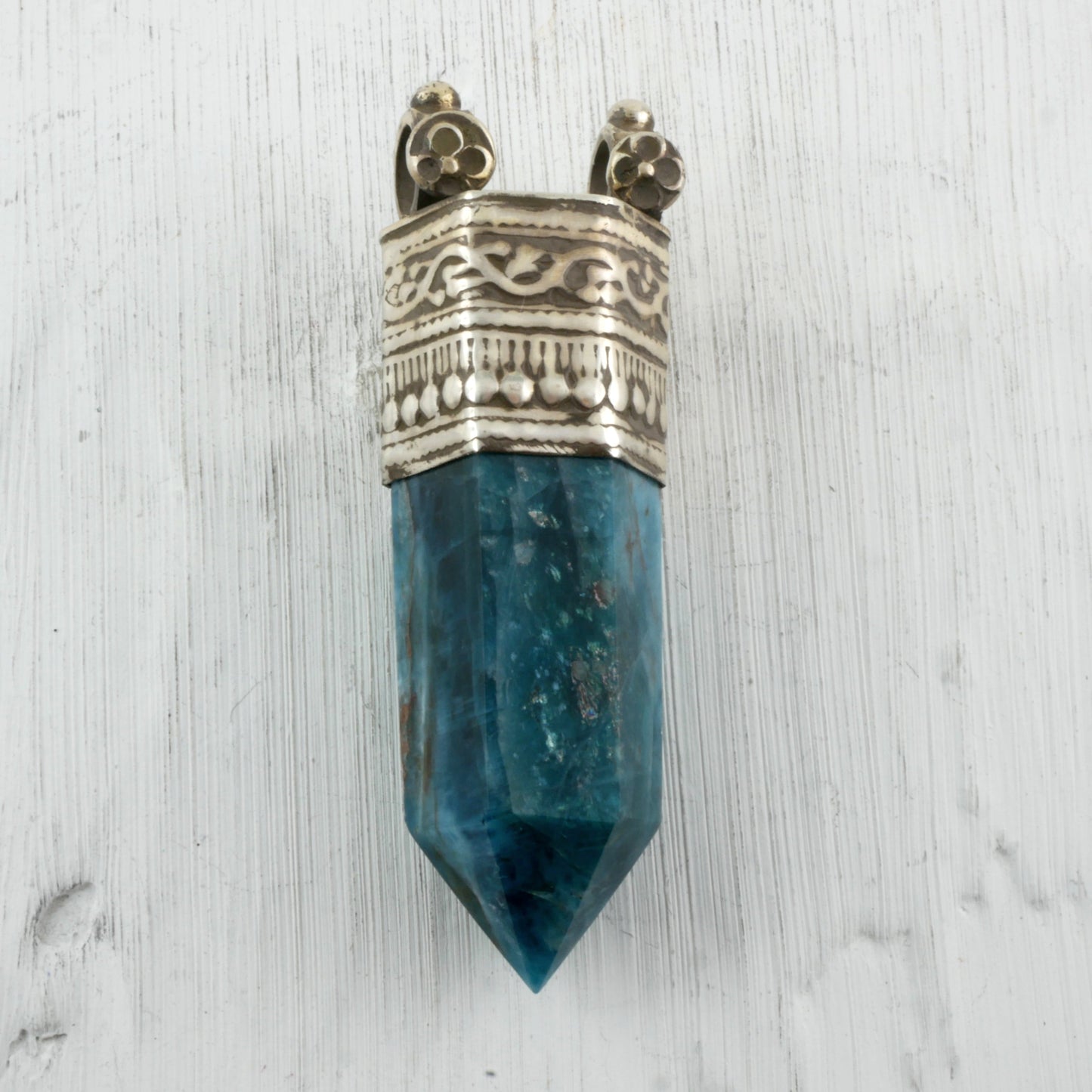 PENDENTIF KARAKORUM - Argent & Apatite Thalisman