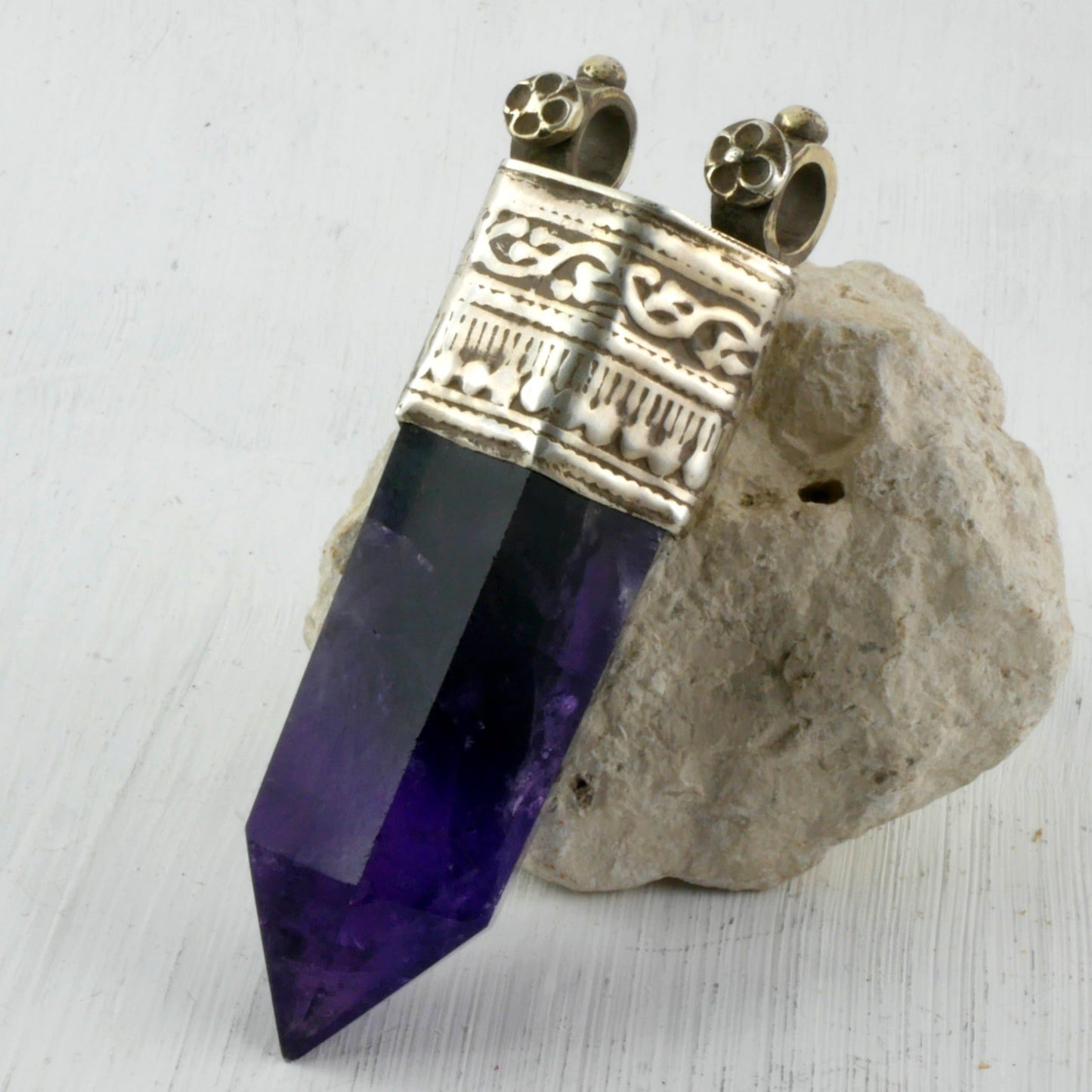PENDENTIF MUZTAU - Argent & Améthyste Thalisman