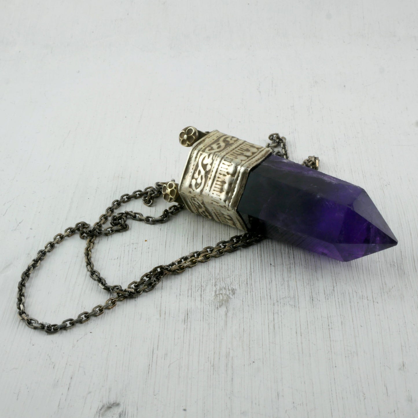 PENDENTIF MUZTAU - Argent & Améthyste Thalisman