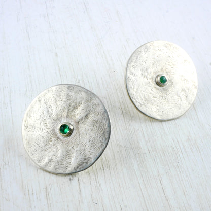 BOUCLES D'OREILLES PALENQUE - Argent 925 et Emeraude