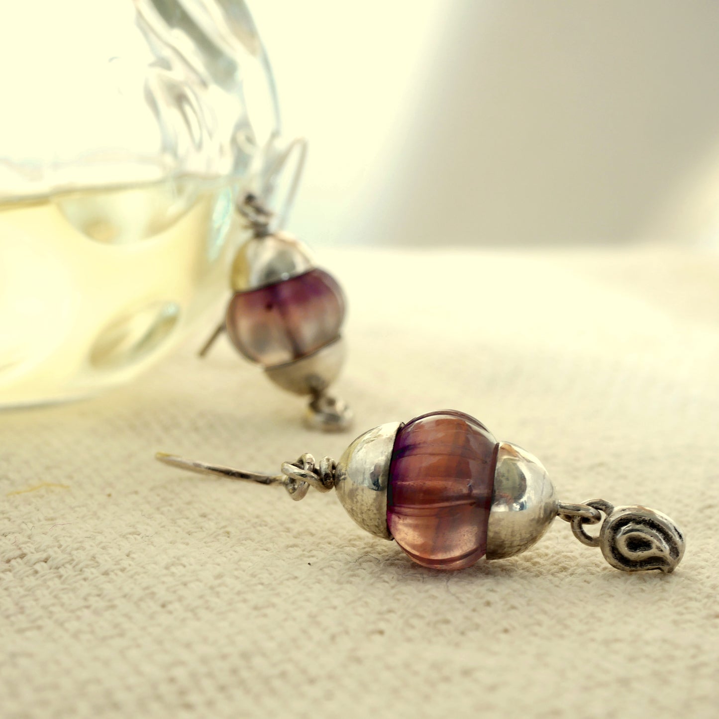 BOUCLES D'OREILLES BABUR - Argent 925 & Fluorites