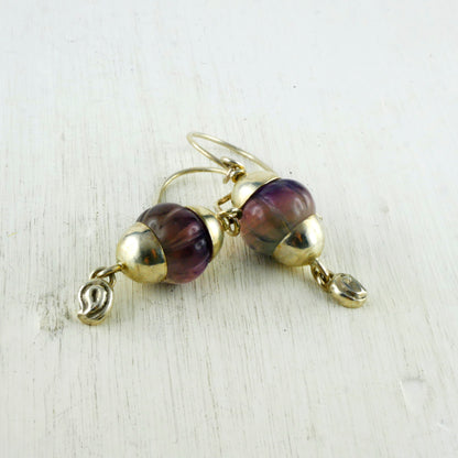 BOUCLES D'OREILLES BABUR - Argent 925 & Fluorites