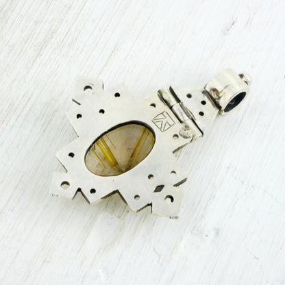PENDENTIF LALIBELA - Argent 925 & Quartz rutile