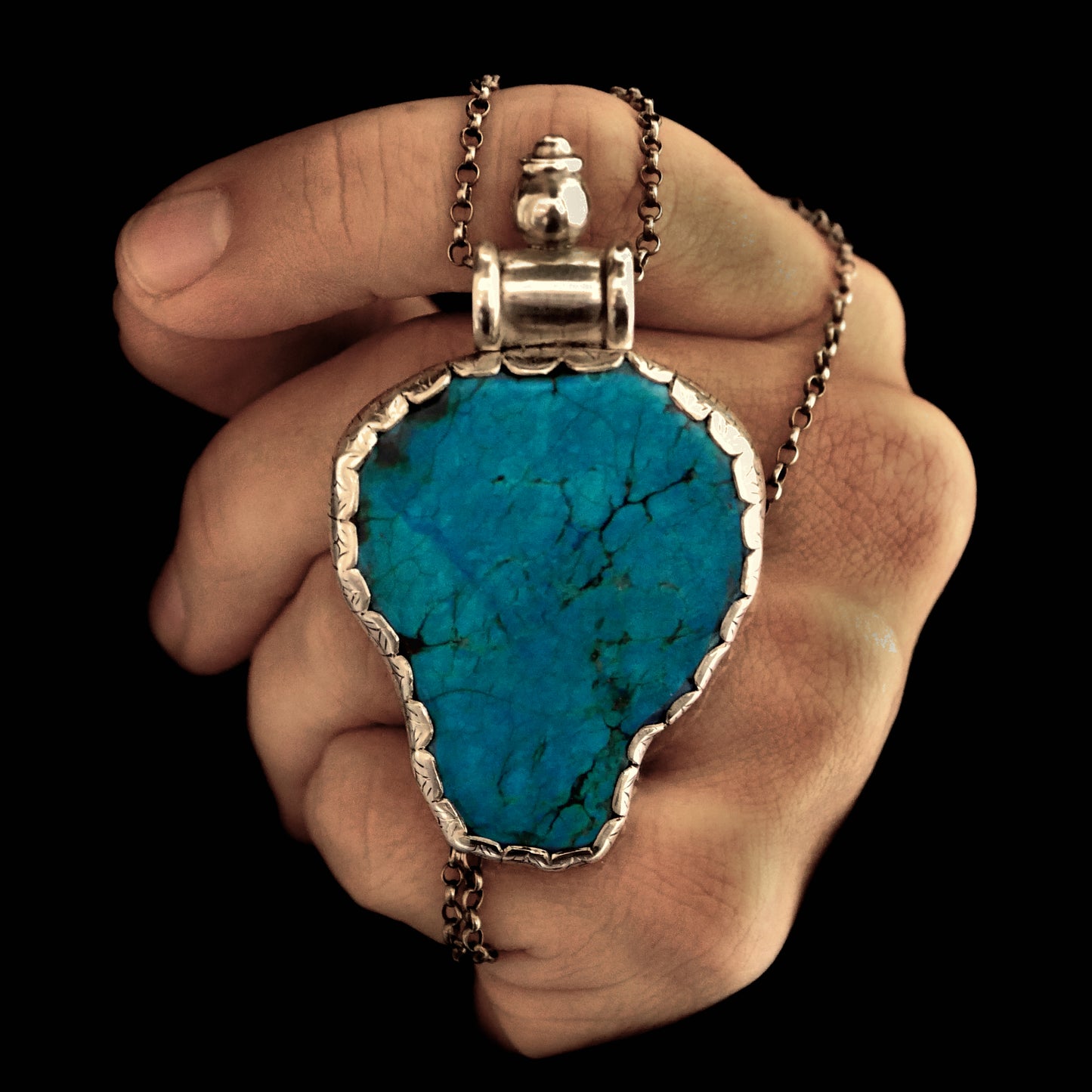 PENDENTIF LEH - Argent 925 & Turquoise
