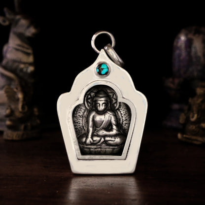 PATAN PENDANT - Sterling Silver & Turquoise