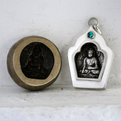 PATAN PENDANT - Sterling Silver & Turquoise