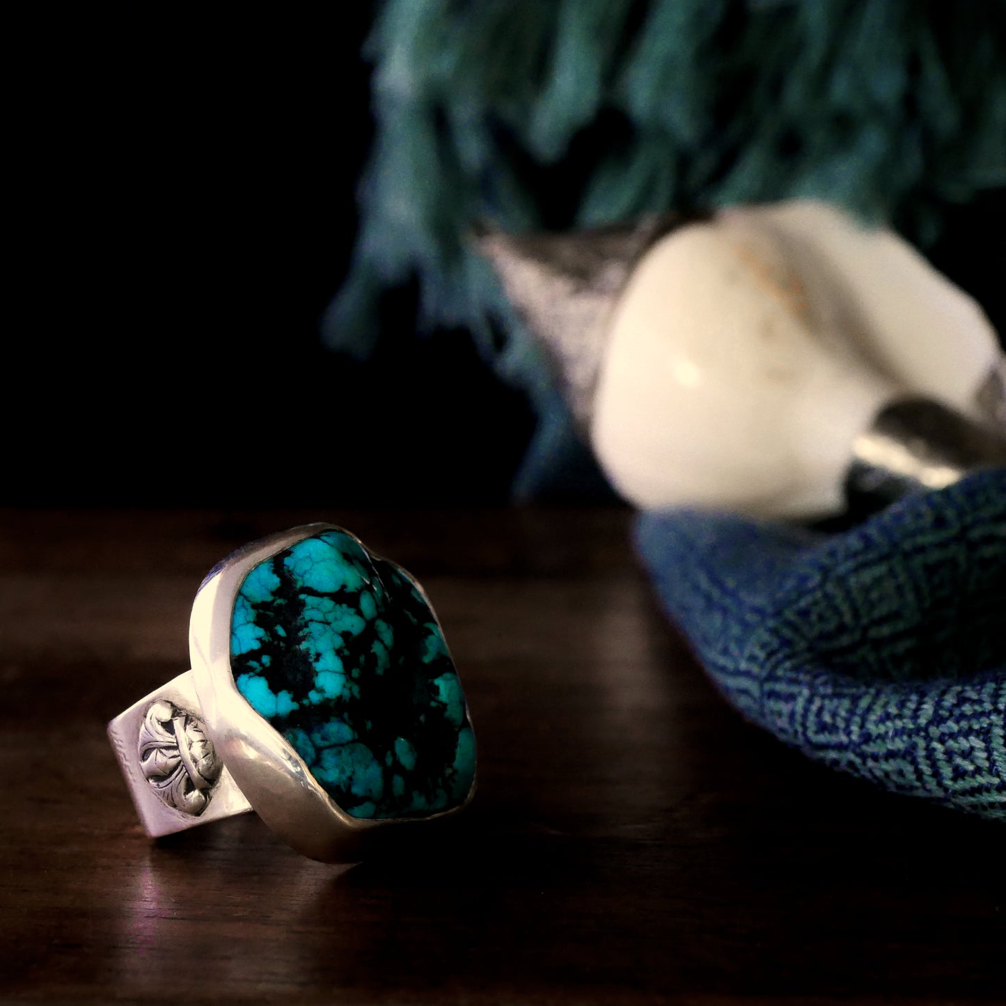 BAGUE LIKIR - Argent & Turquoise