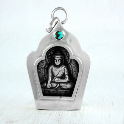 PATAN PENDANT - Sterling Silver & Turquoise