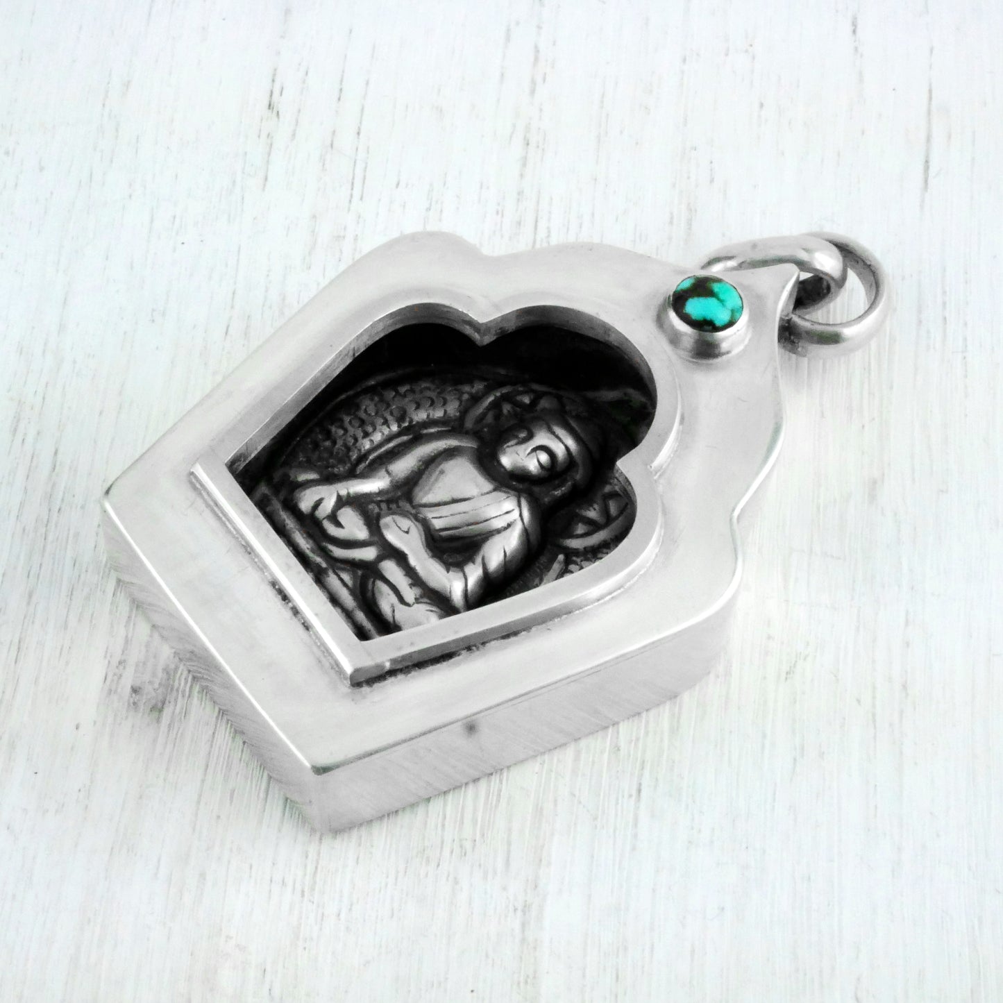 PATAN PENDANT - Sterling Silver & Turquoise
