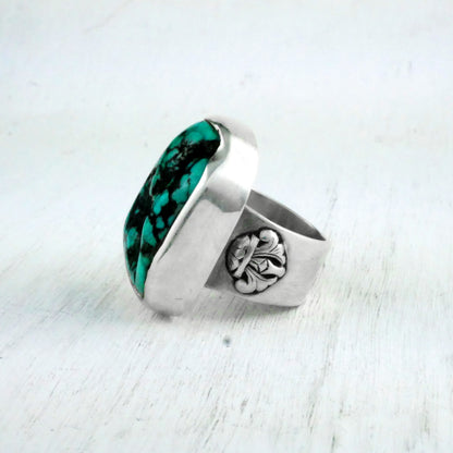 BAGUE LIKIR - Argent & Turquoise