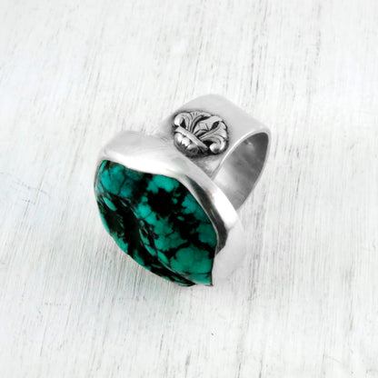 BAGUE LIKIR - Argent & Turquoise
