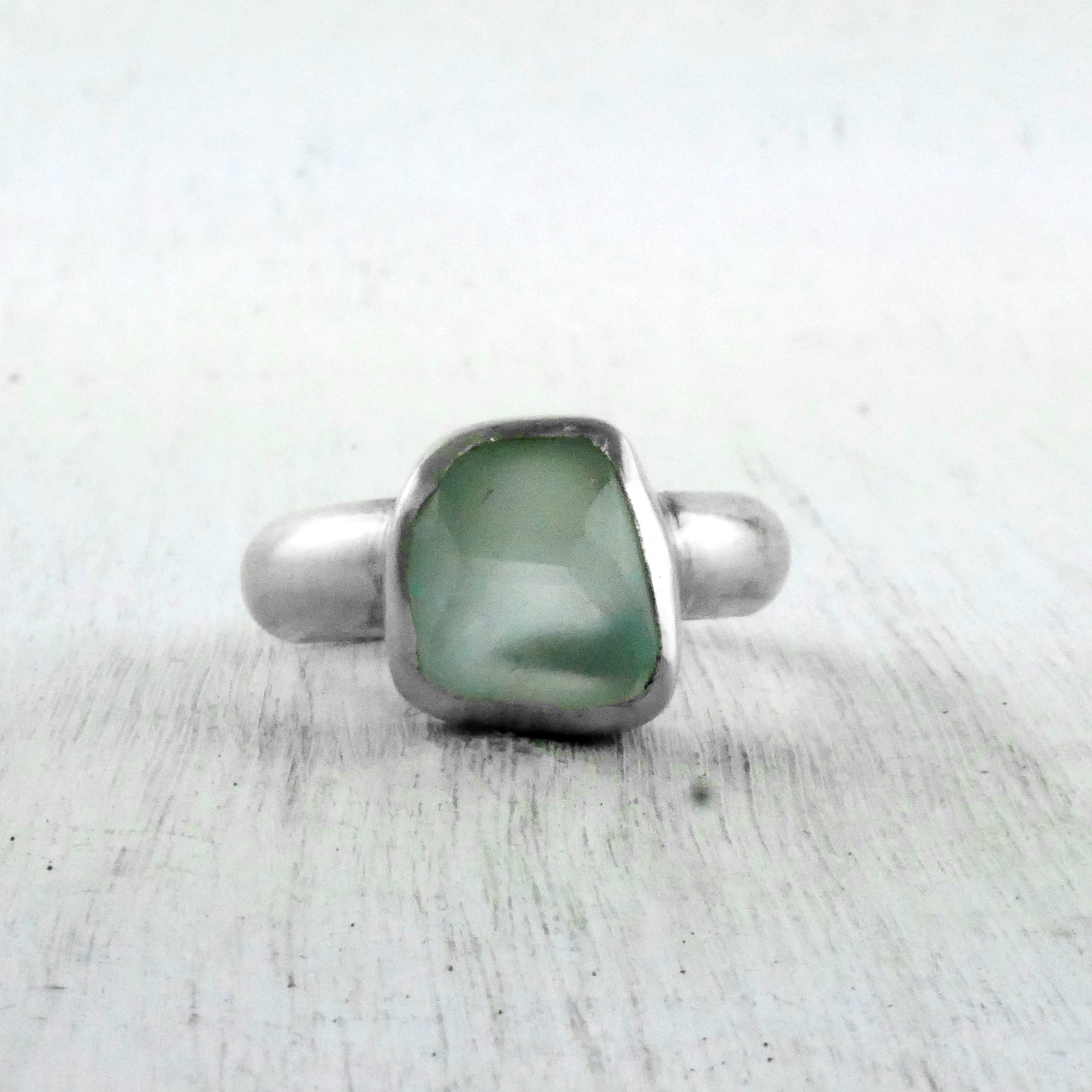 BAGUE KAMENI - Argent & Aigue Marine