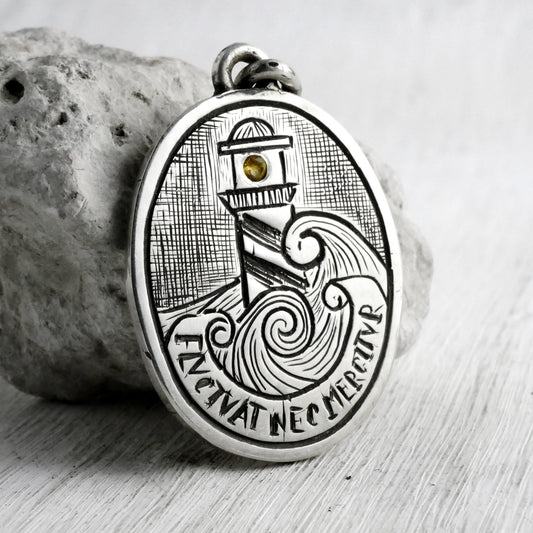 MEDAILLON FLUCTUAT - Argent 925, Citrine