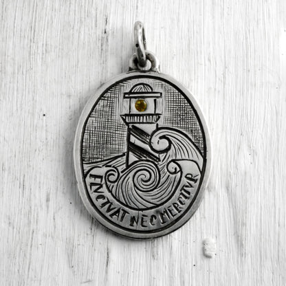 MEDAILLON FLUCTUAT - Argent 925, Citrine