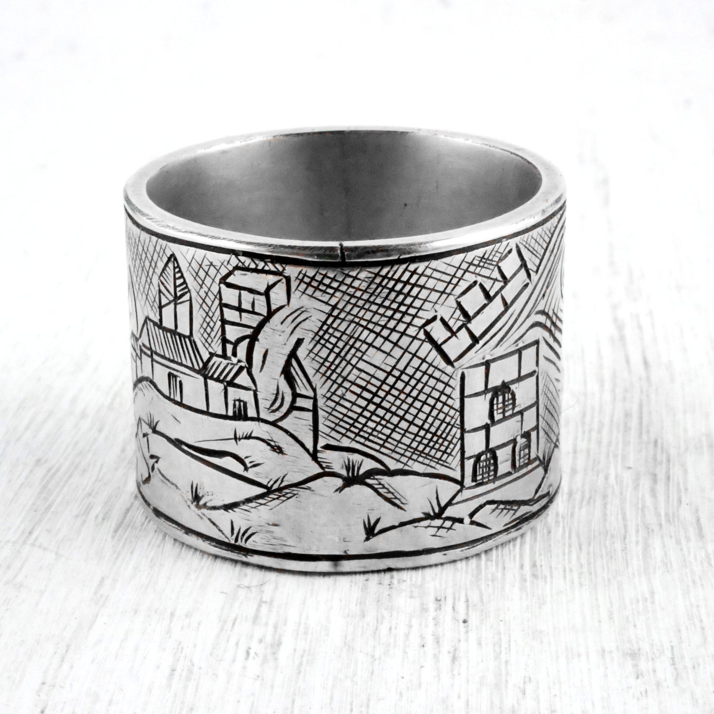 TAROT RING: DEATH X THE TOWER - Sterling Silver, Garnet