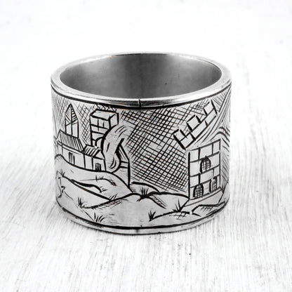TAROT RING: DEATH X THE TOWER - Sterling Silver, Garnet