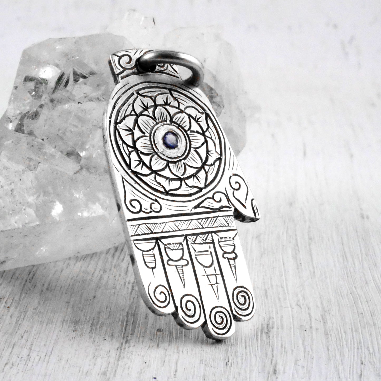 MEDAILLON ABHAYA - Argent 925, Tanzanite