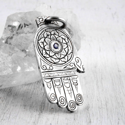 MEDAILLON ABHAYA - Argent 925, Tanzanite