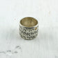 Anneau en argent avec inscription en hébreux et point d'or 18k