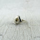 bague brut en Argent 925, Cristal de Roche & feuille d'Or Thalisman 