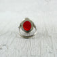 bague argent et agate rouge