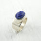 Bague mauvais œil en lapis lazuli bleue et Argent 925 Thalisman 